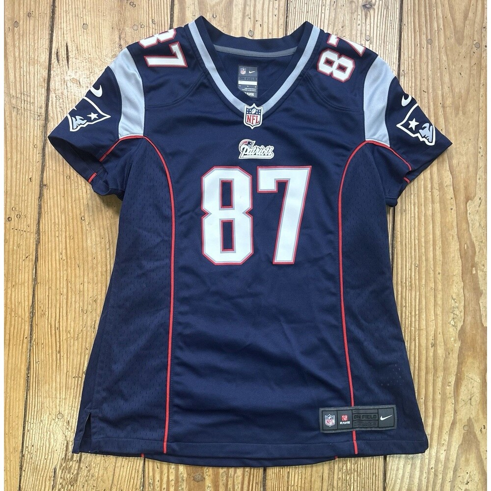 New England Patriots Rob Gronkowski #87 Jersey Womens Medium Navy Blue Nike Logo